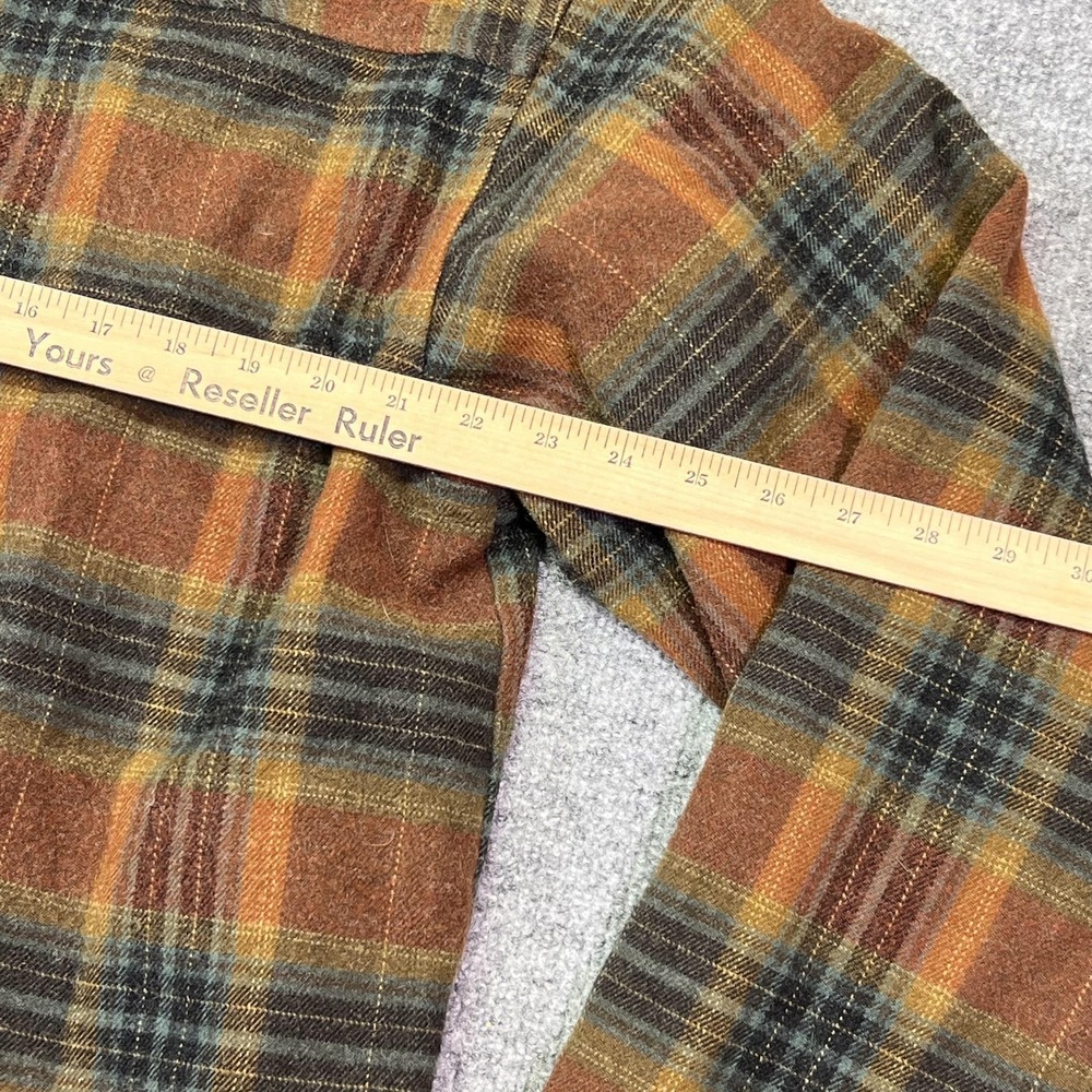 Columbia Shirt Mens Large Brown Plaid Flannel Quilted Lined Long Sleeve - Picture 9 of 10